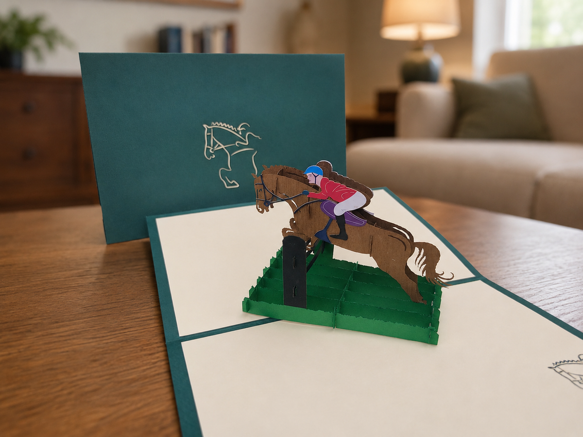 Showjumping Pop Up Card