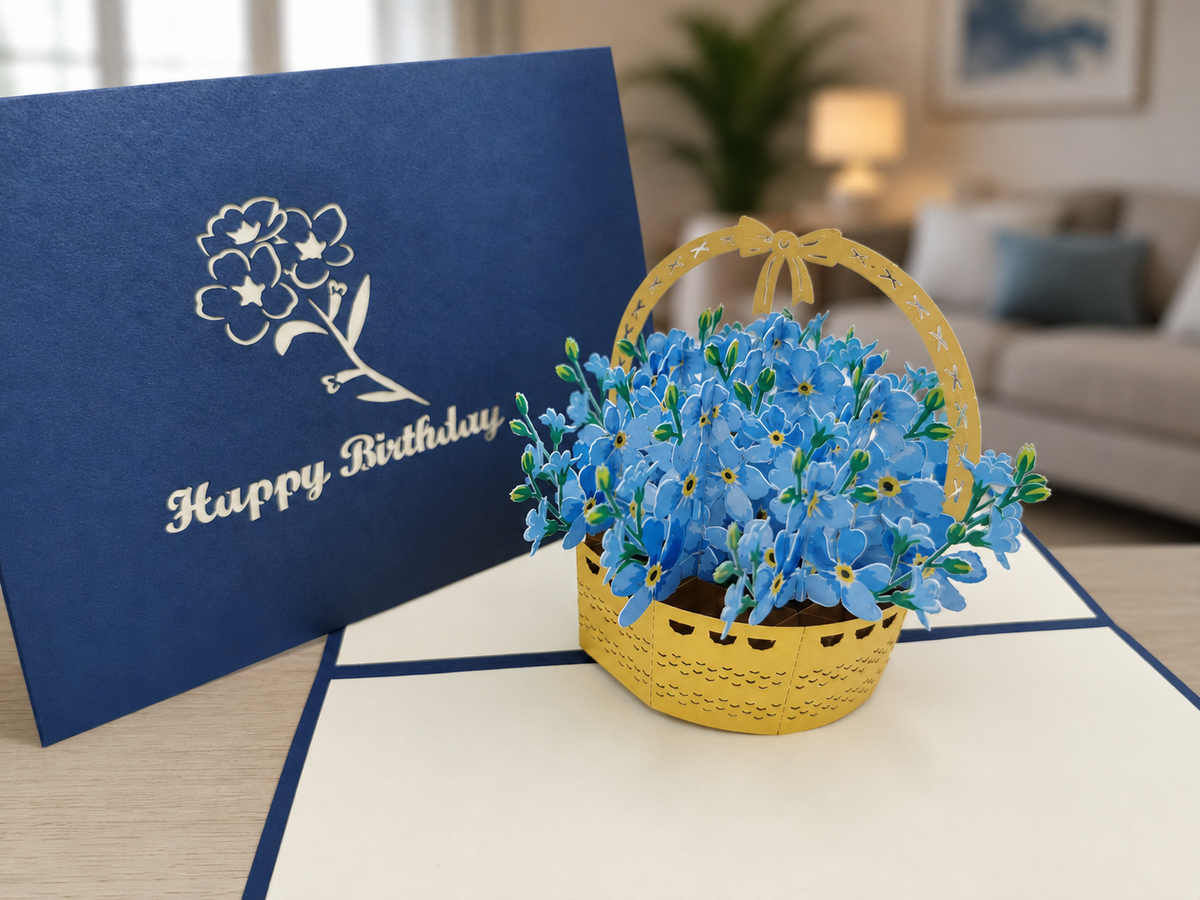 Birthday Forget-me-not Basket