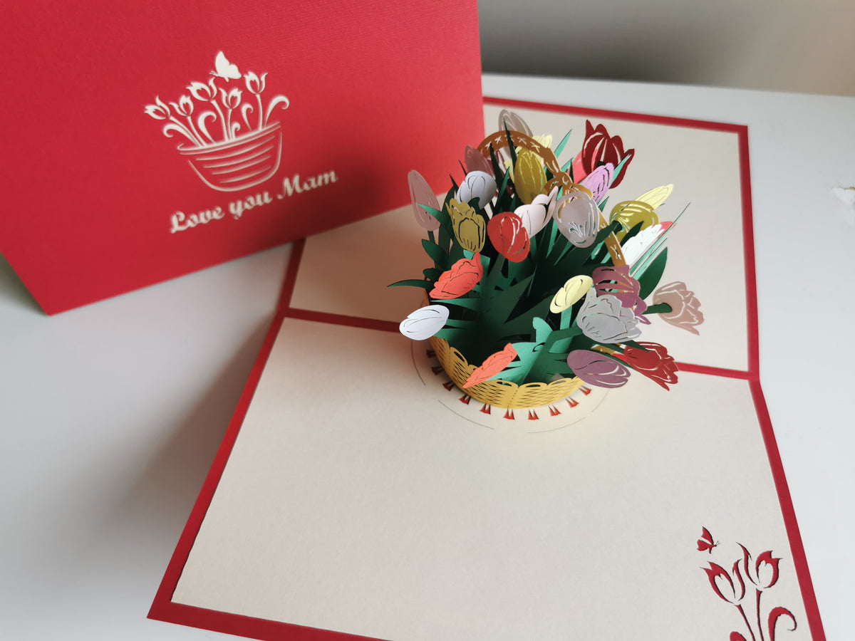 'Love you Mam' Tulip Basket