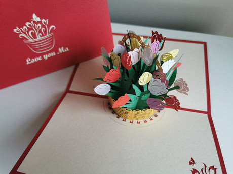 'Love you Ma' Tulip Basket