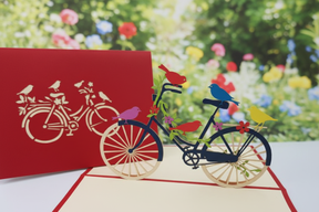Little Birdie Bicycle - Blurry Garden Background