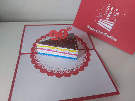 90th Birthday -  Slice of cake