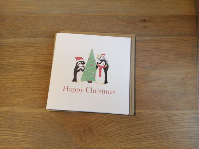 Christmas Penguins Illustrated card (2D)