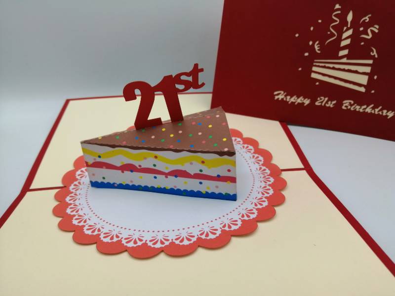 21st Birthday Slice of cake