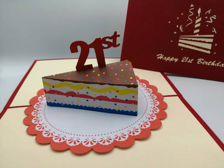 21st Birthday Slice of cake