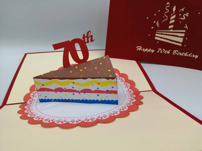 70th Birthday -  Slice of cake