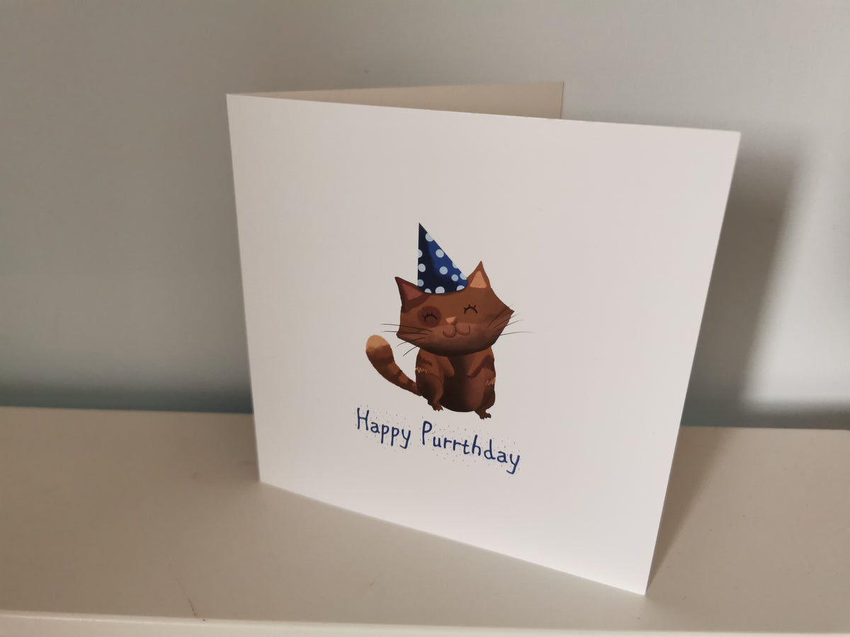 Happy Purrthday (Illustrated Card)