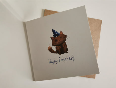 Happy Purrthday (Illustrated Card)