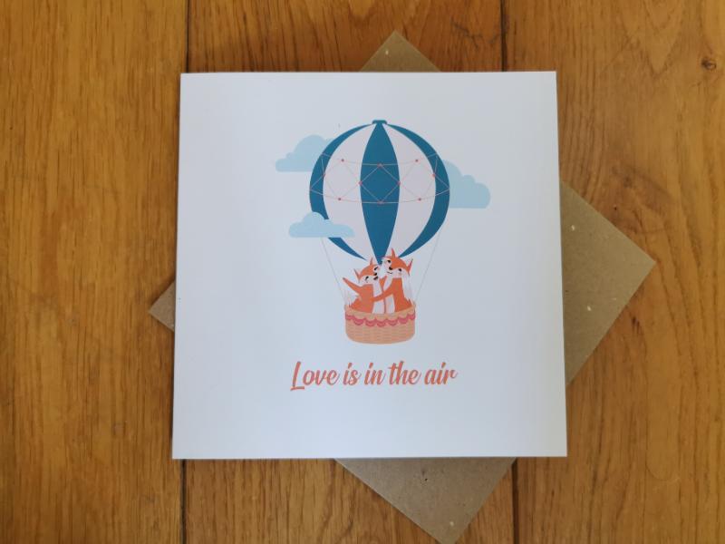 Love is in the air 2D Illustrated card