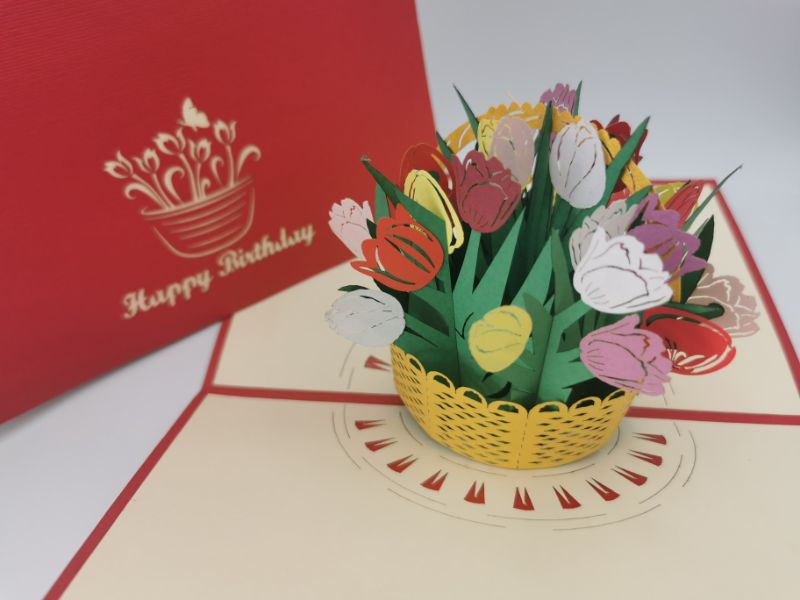 Birthday Tulip basket