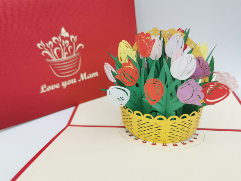 'Love you Mam' Tulip Basket