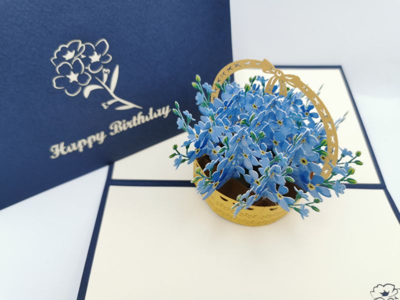 Birthday Forget-me-not Basket