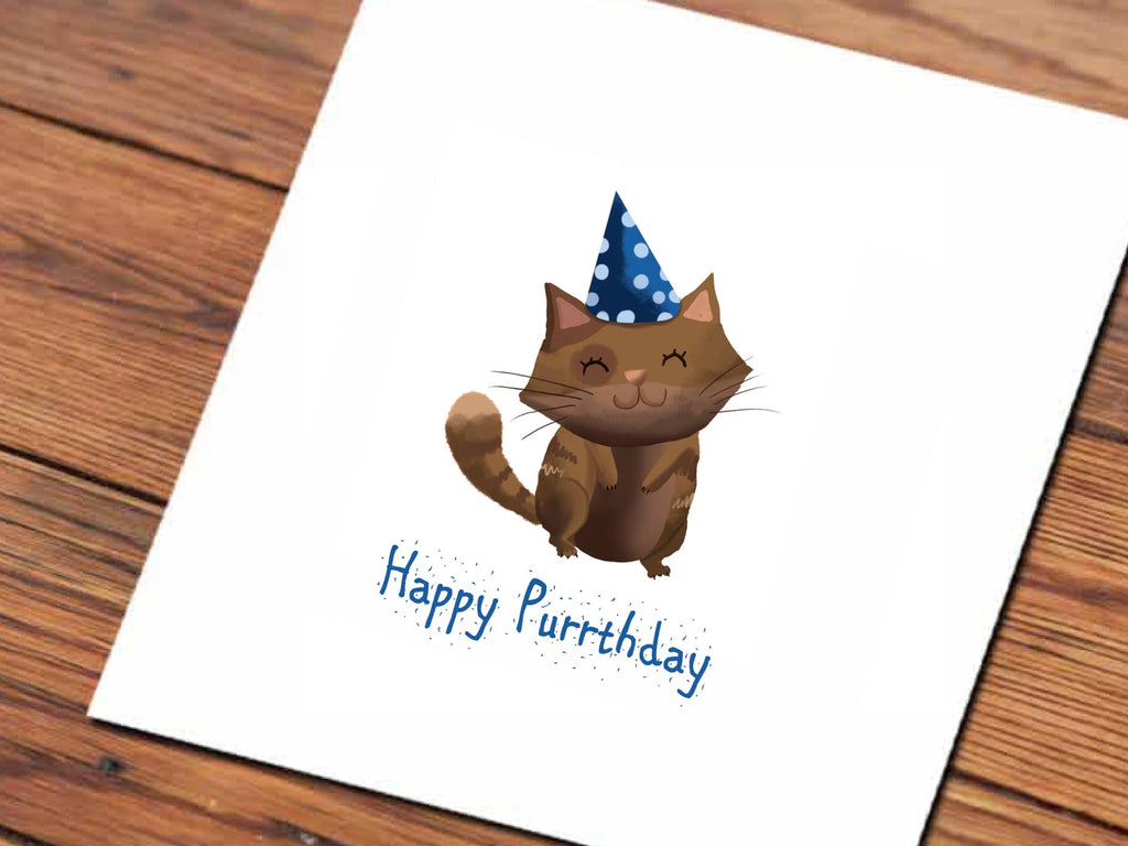 Happy Purrthday (Illustrated Card)