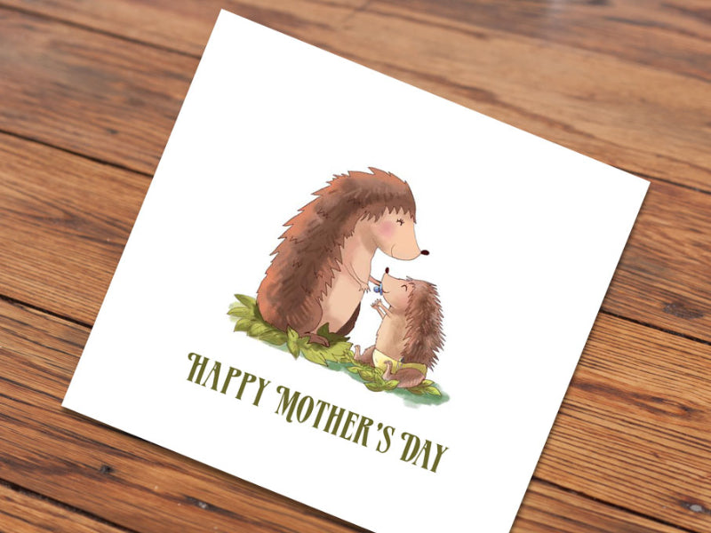 Happy Mother's Day Hedgehogs (Illustrated Card)