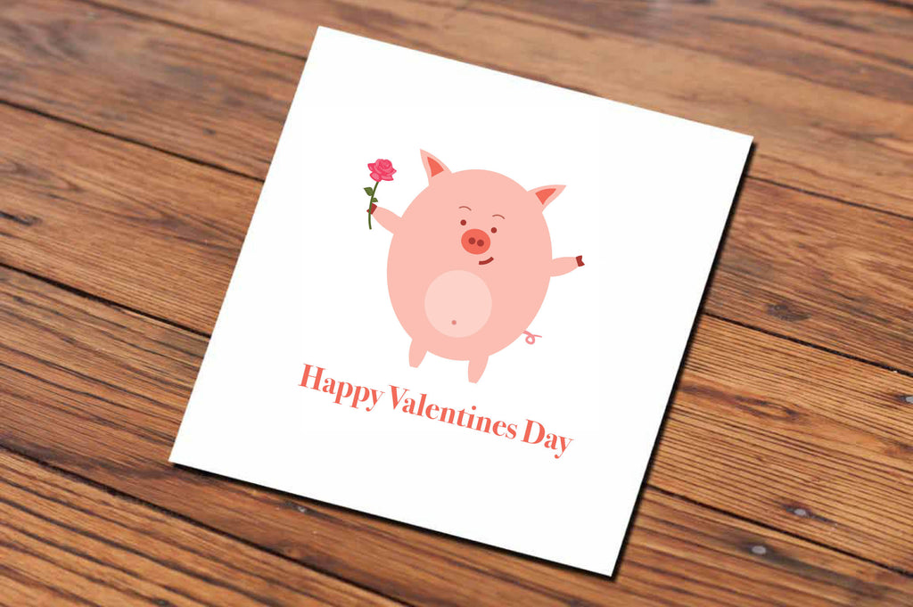 Happy Valentine's Day Pig (Illustrated Card)
